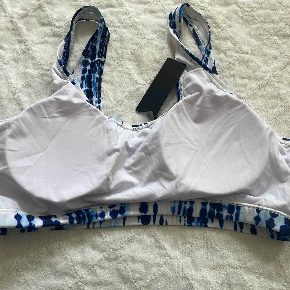 Tempt Me Women Two Piece Scoop Neck Bikini Crop Top removable pads, size XL A92 - Picture 8 of 8